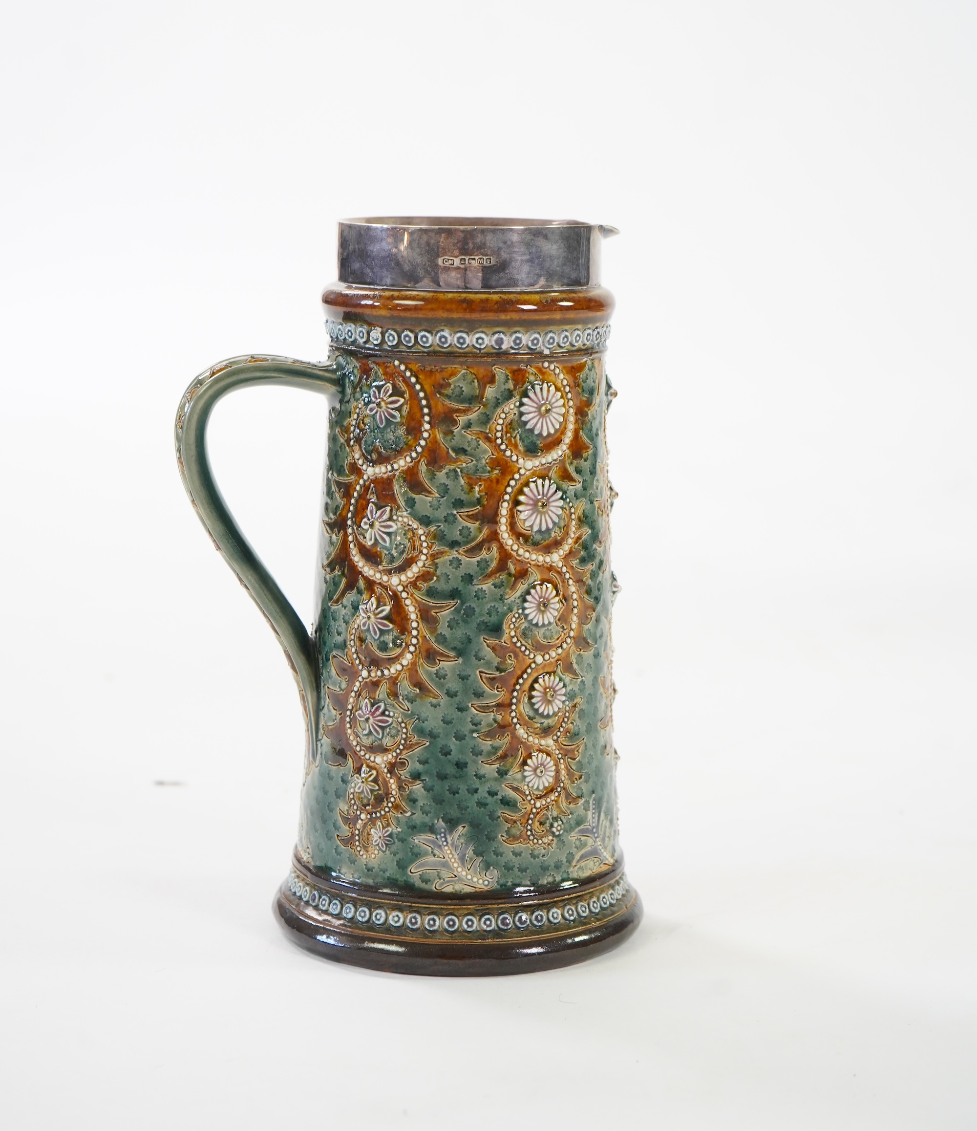 George Tinworth and Rosina Brown for Doulton Lambeth: A stoneware lemonade jug